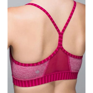 Lululemon Flow Y Bra IV Heathered Bumble Berry West2east Stripe Bumble Berry 8